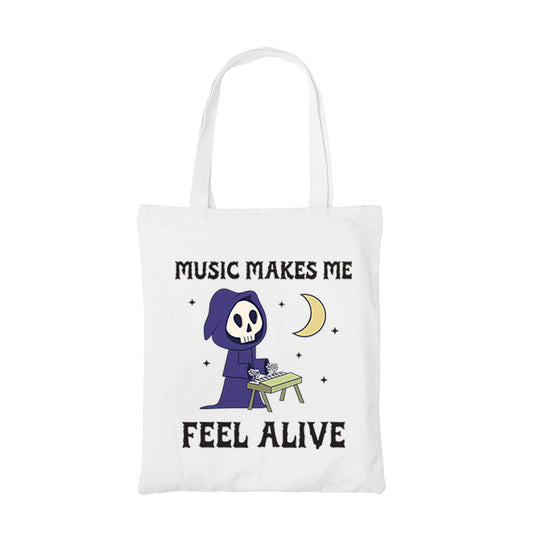 printed music makes me tote bag cotton printed printed graphic stylish buy online united states usa the banyan tee tbt men women girls boys unisex