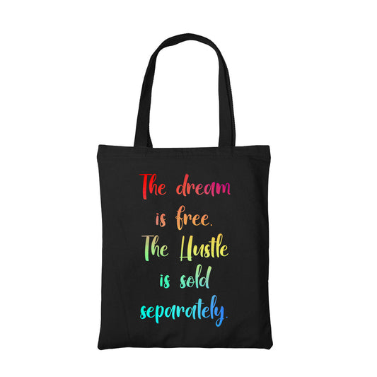 printed hustle is free tote bag cotton printed printed graphic stylish buy online united states usa the banyan tee tbt men women girls boys unisex