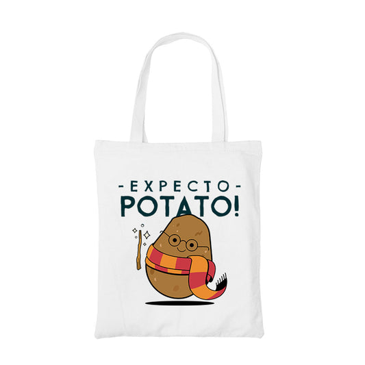 printed expecto potato tote bag cotton printed printed graphic stylish buy online united states usa the banyan tee tbt men women girls boys unisex