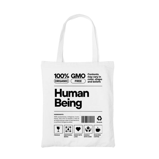 printed human being tote bag cotton printed printed graphic stylish buy online united states usa the banyan tee tbt men women girls boys unisex