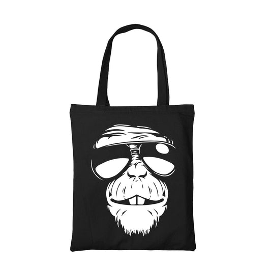 printed chimp tote bag cotton printed printed graphic stylish buy online united states usa the banyan tee tbt men women girls boys unisex