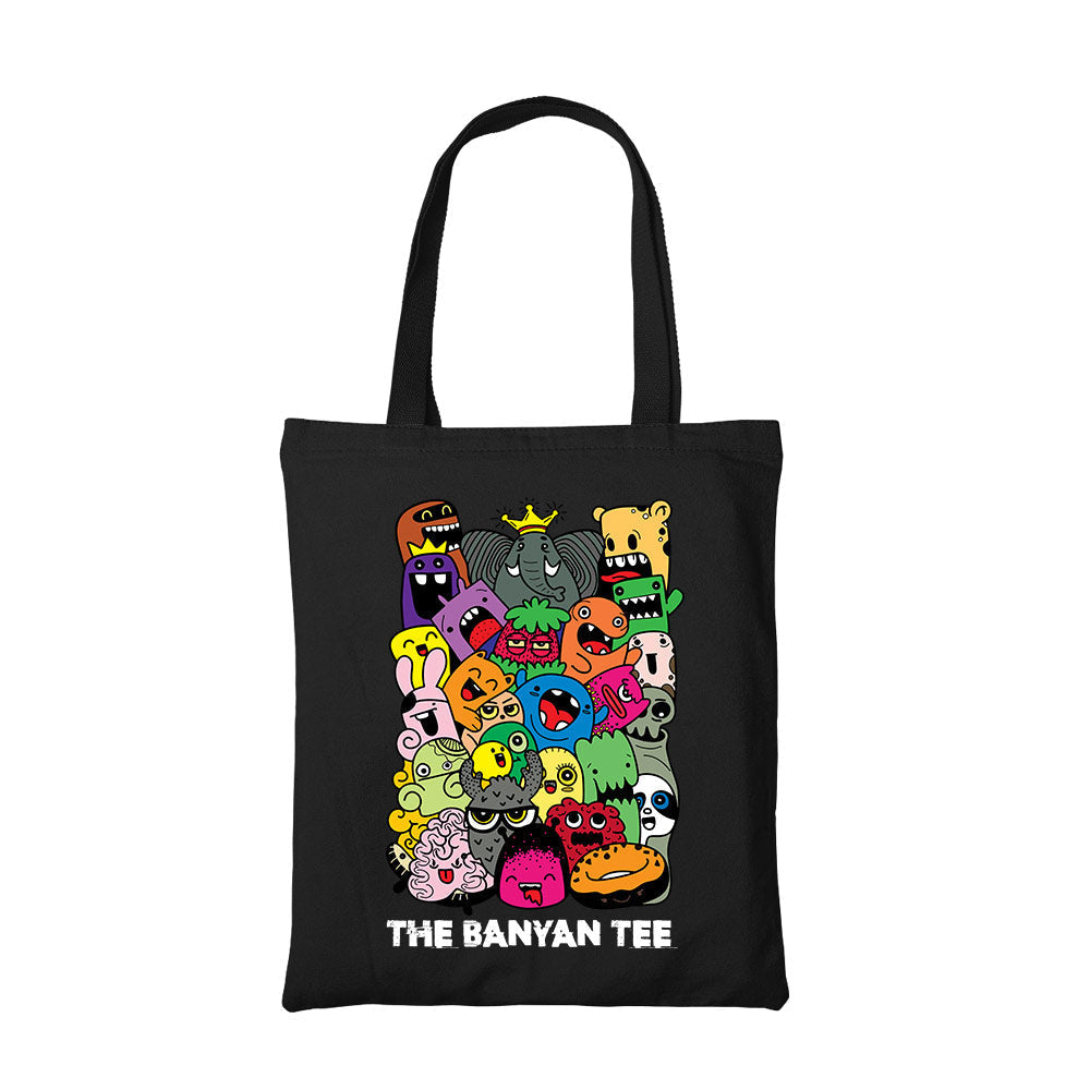 printed the banyan tee tote bag cotton printed printed graphic stylish buy online united states usa the banyan tee tbt men women girls boys unisex