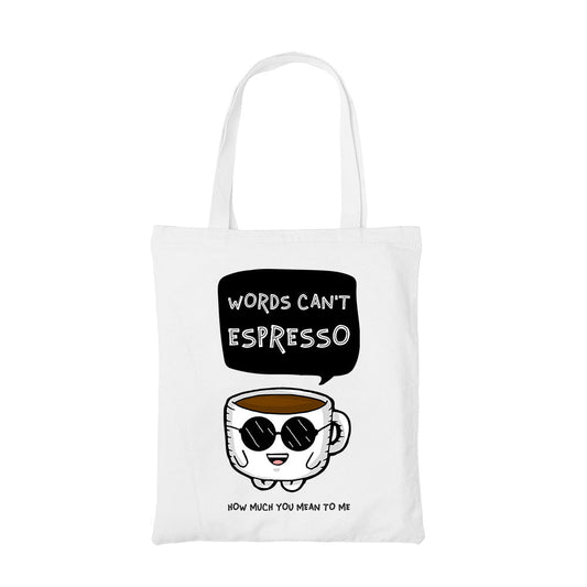 printed words can't espresso tote bag cotton printed printed graphic stylish buy online united states usa the banyan tee tbt men women girls boys unisex