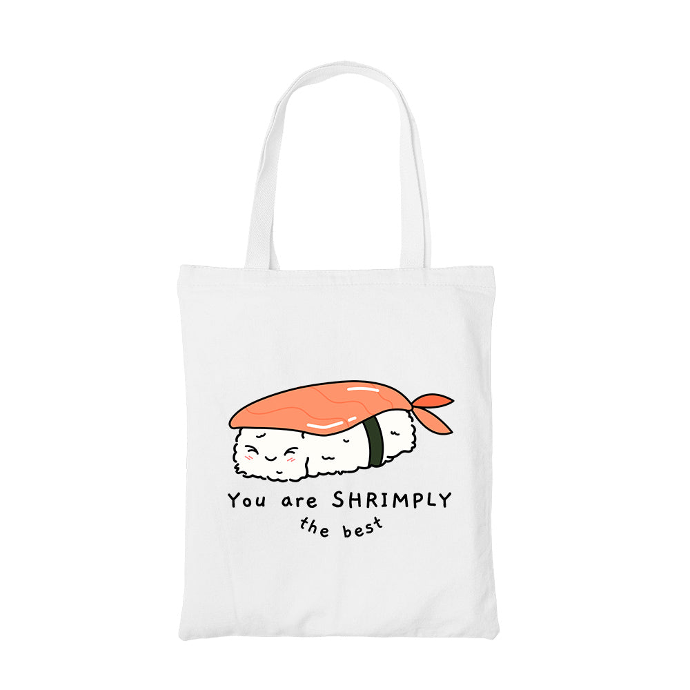 printed shrimply the best tote bag cotton printed printed graphic stylish buy online united states usa the banyan tee tbt men women girls boys unisex