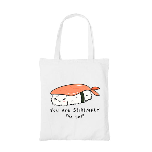 printed shrimply the best tote bag cotton printed printed graphic stylish buy online united states usa the banyan tee tbt men women girls boys unisex