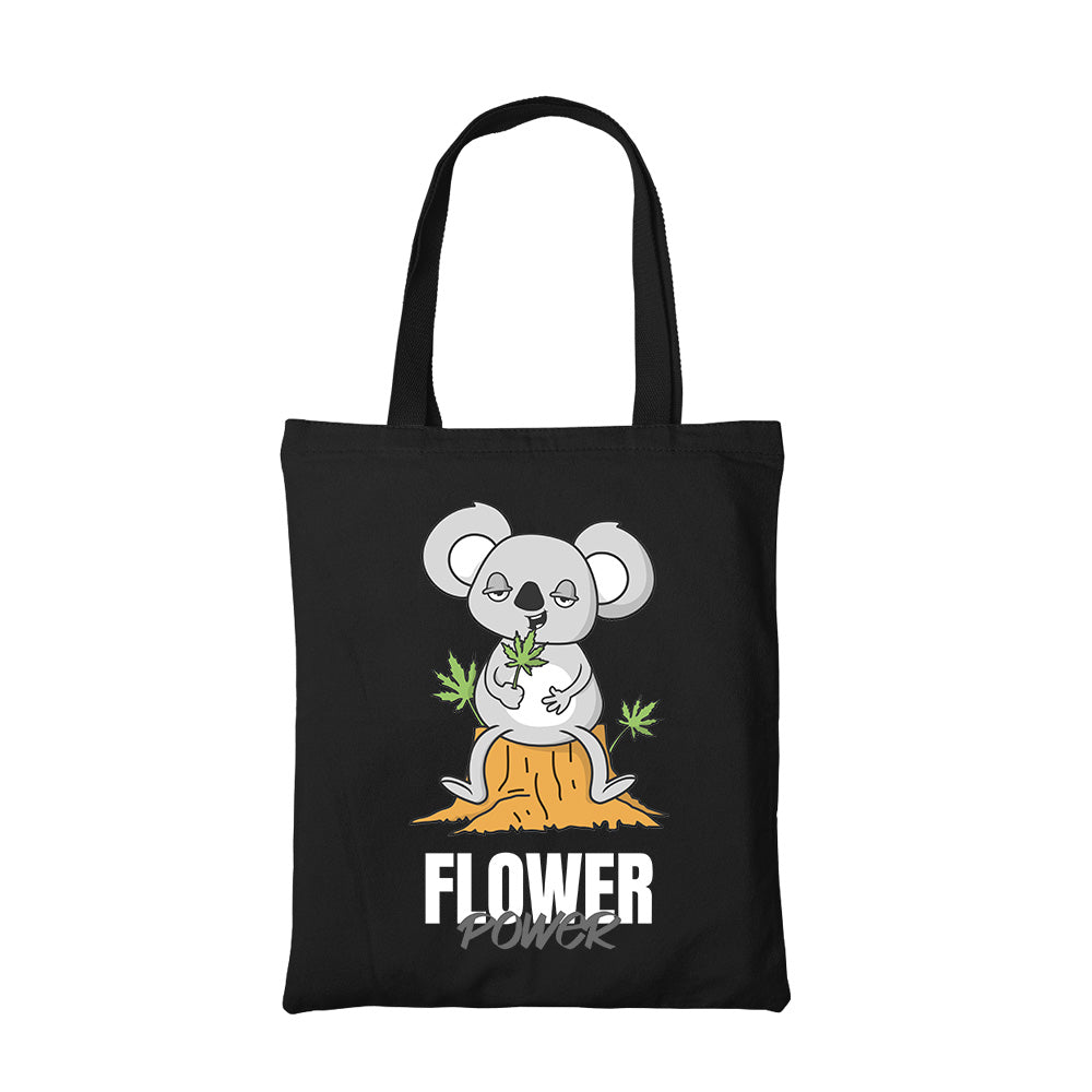 printed flower power tote bag cotton printed printed graphic stylish buy online united states usa the banyan tee tbt men women girls boys unisex