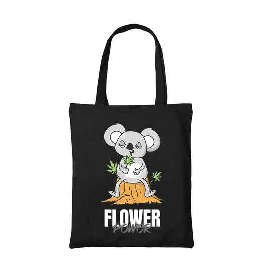printed flower power tote bag cotton printed printed graphic stylish buy online united states usa the banyan tee tbt men women girls boys unisex