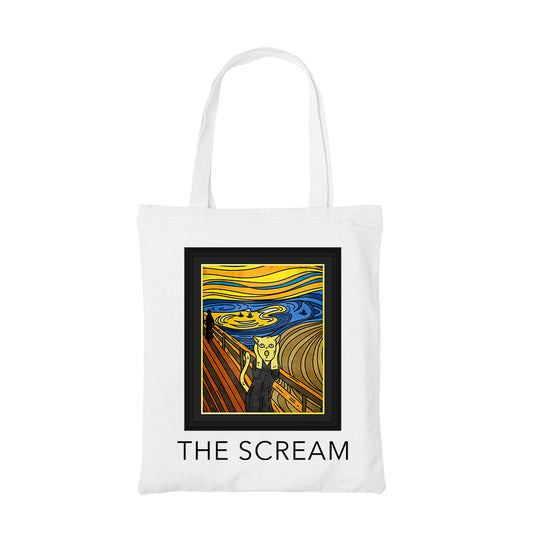 printed the scream tote bag cotton printed printed graphic stylish buy online united states usa the banyan tee tbt men women girls boys unisex