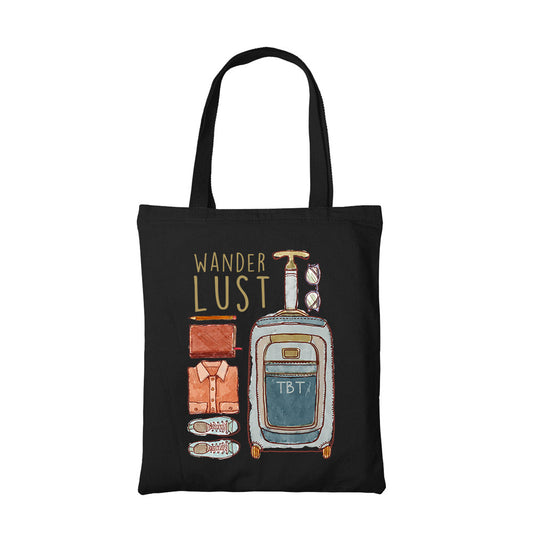 printed wanderlust tote bag cotton printed printed graphic stylish buy online united states usa the banyan tee tbt men women girls boys unisex