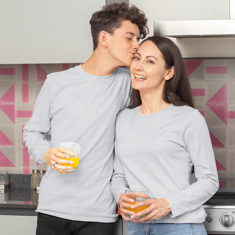 Grey Melange Full Sleeves T shirt