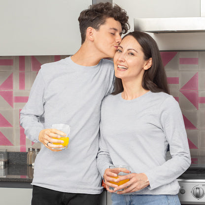 Grey Melange Full Sleeves T shirt