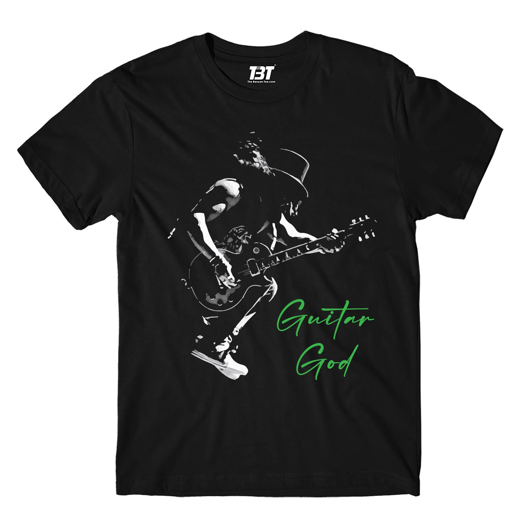 guns n' roses guitar god - slash t-shirt music band buy online united states of america usa the banyan tee tbt men women girls boys unisex black