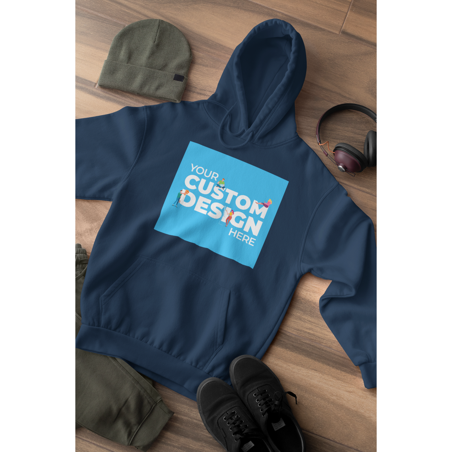 customized personalized gifts products hoodie hooded sweatshirt customizable custom navy blue