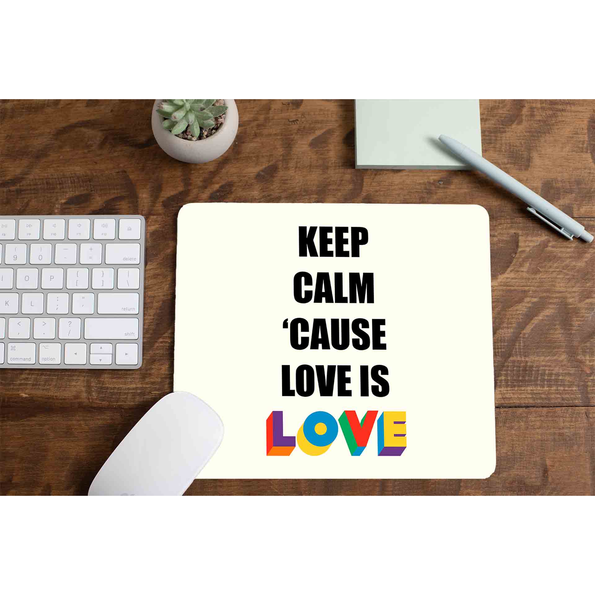 pride keep calm because love is love mousepad logitech large anime printed graphic stylish buy online united states u s the banyan tee tbt men women girls boys unisex - lgbtqia+