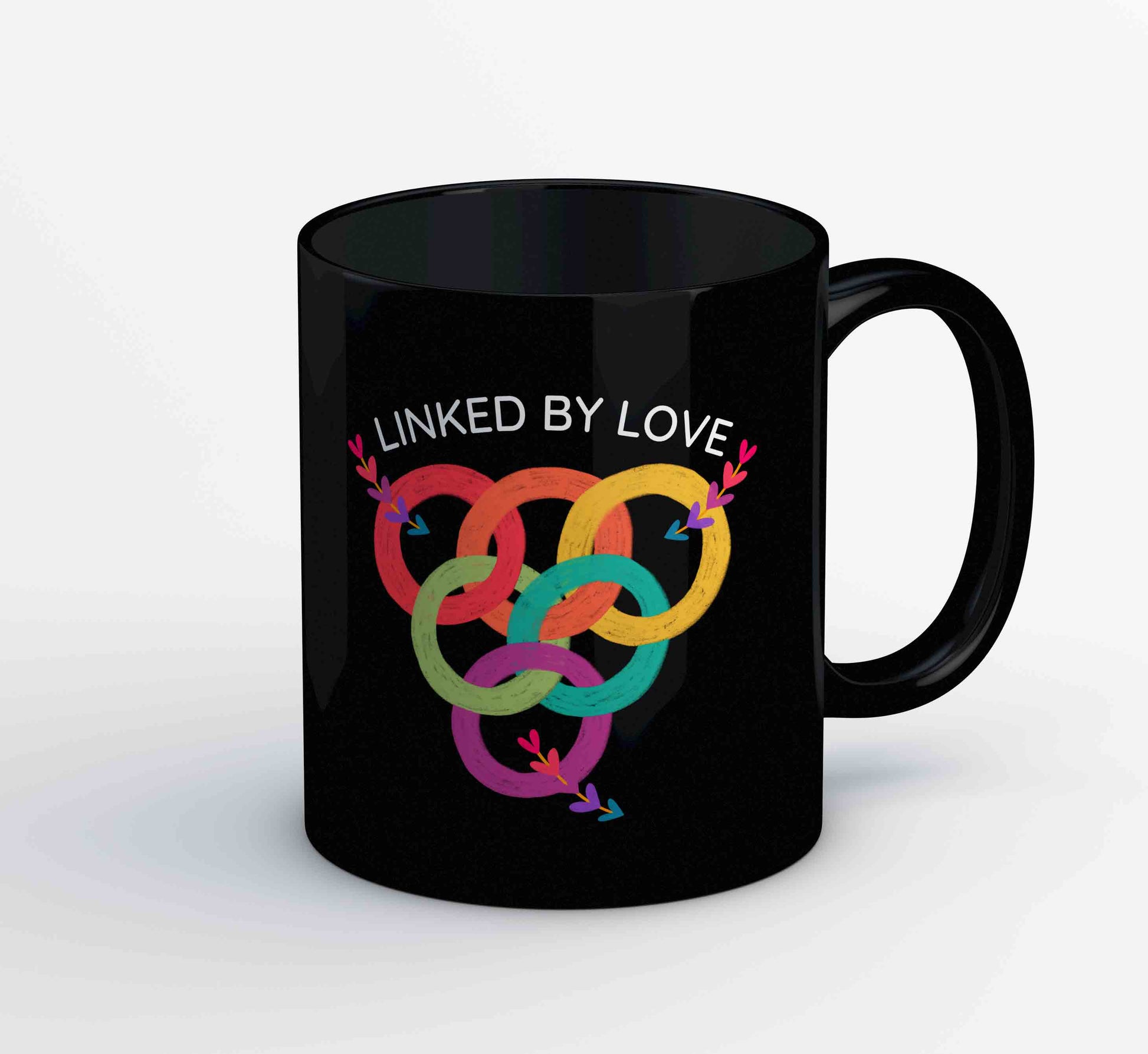 pride linked by love mug coffee ceramic printed graphic stylish buy online united states u s the banyan tee tbt men women girls boys unisex - lgbtqia+