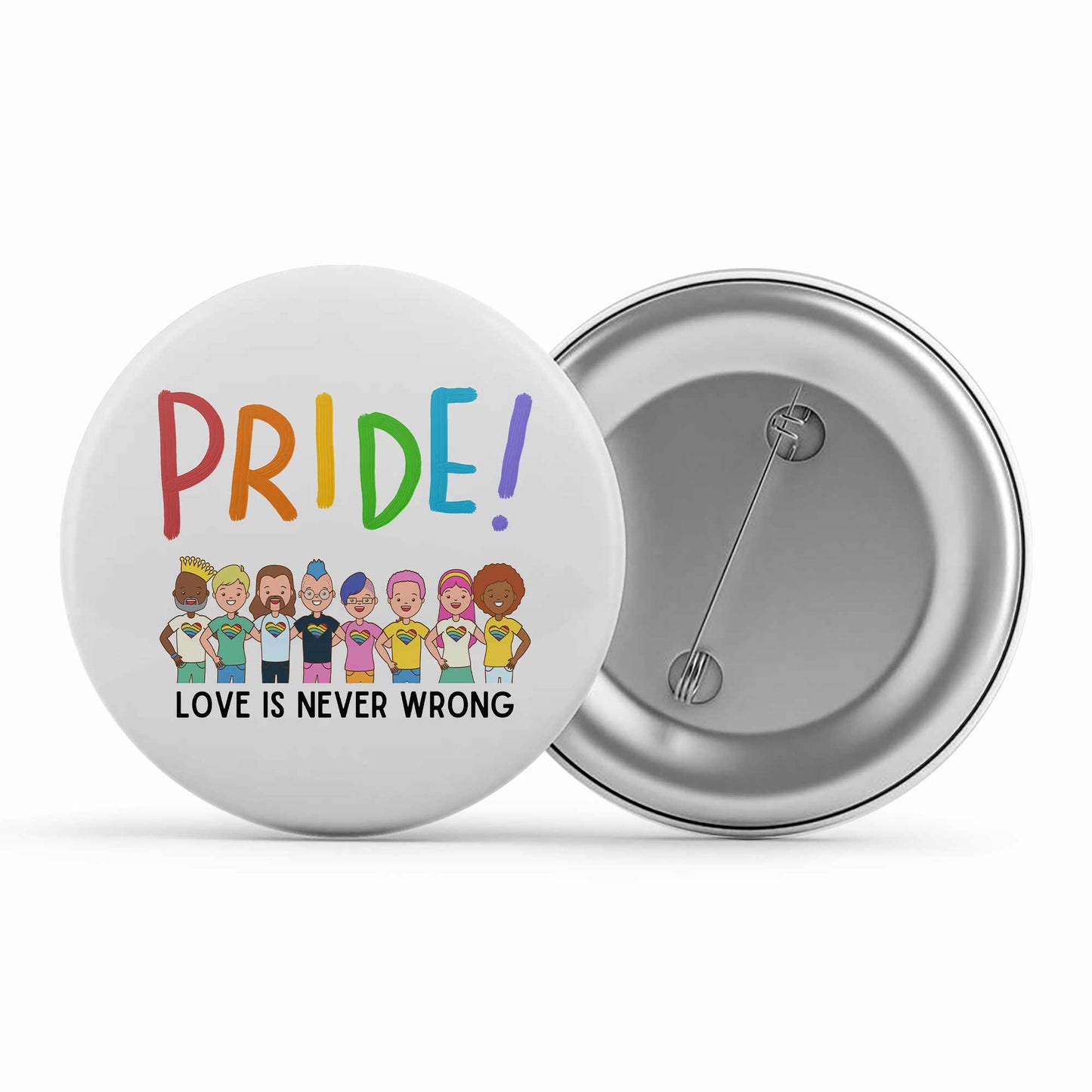 pride love is never wrong badge pin button printed graphic stylish buy online united states u s the banyan tee tbt men women girls boys unisex - lgbtqia+