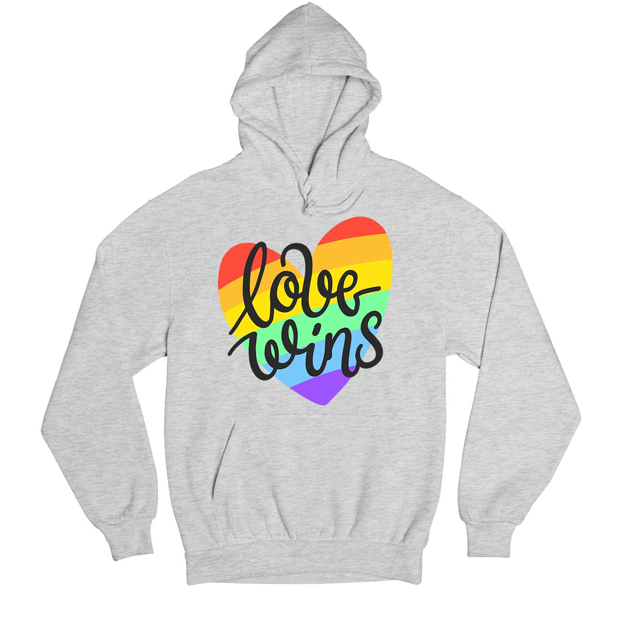 pride love wins hoodie hooded sweatshirt winterwear printed graphic stylish buy online united staes u s the banyan tee tbt men women girls boys unisex gray - lgbtqia+