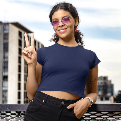 navy blue crop tops by the banyan tee cotton crop top plain navy blue crop top crop tops united states of america usa crop tops for girls