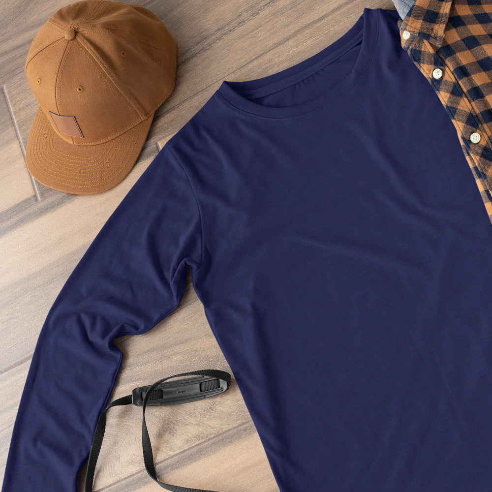 Navy Blue Full Sleeves T shirt