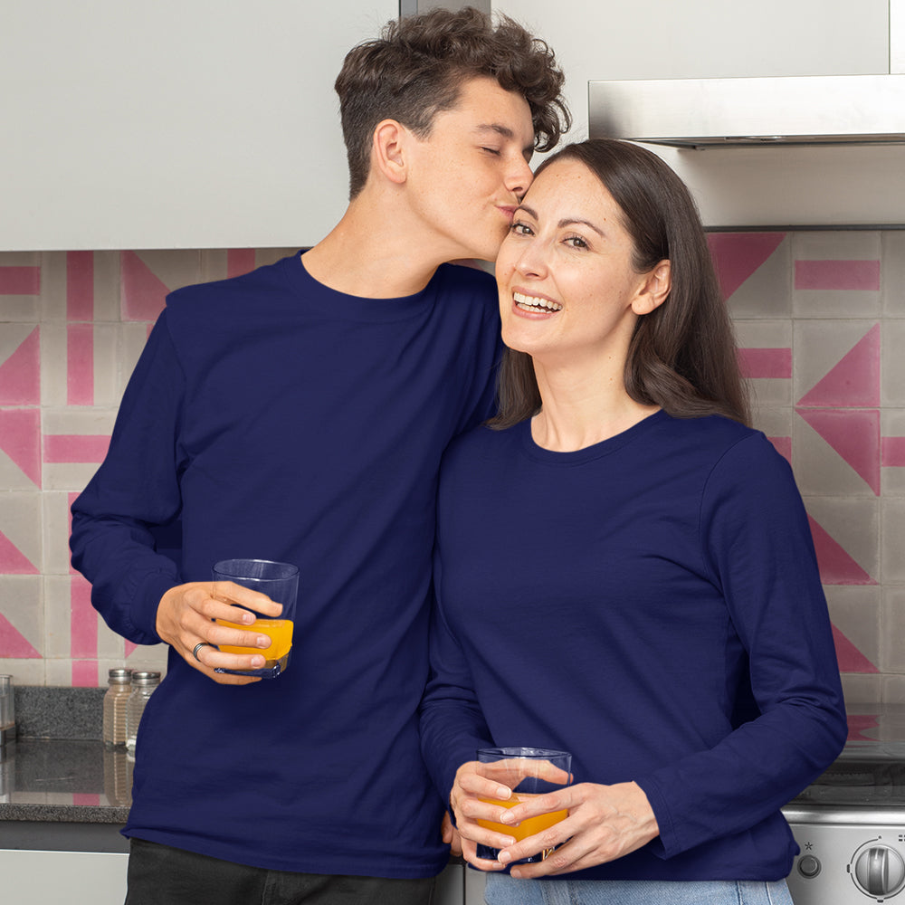 Navy Blue Full Sleeves T shirt