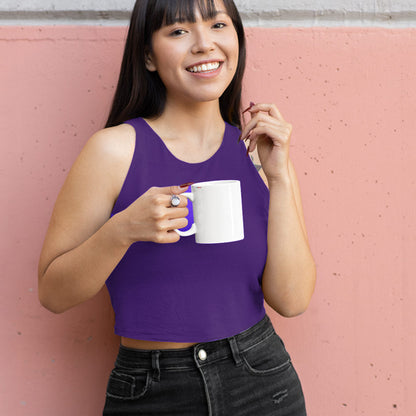 purple the banyan tee plain solid crop tank top
