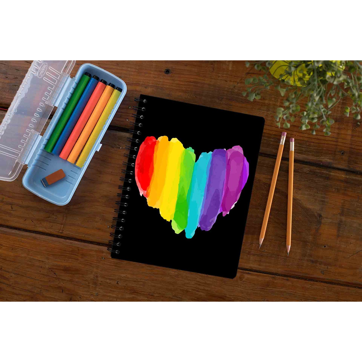 pride rainbow heart notebook notepad diary buy online united states u s the banyan tee tbt unruled - lgbtqia+