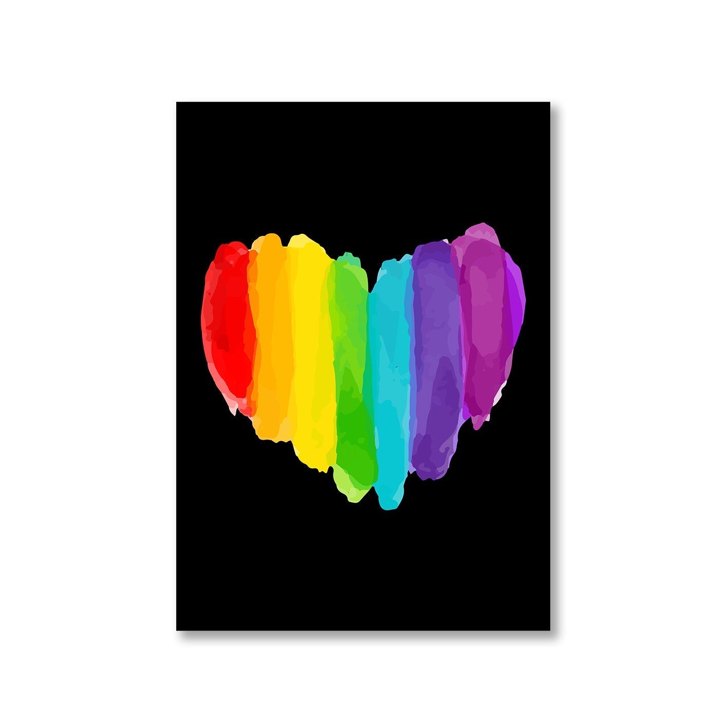 pride rainbow heart poster wall art buy online united states u s the banyan tee tbt a4 - lgbtqia+