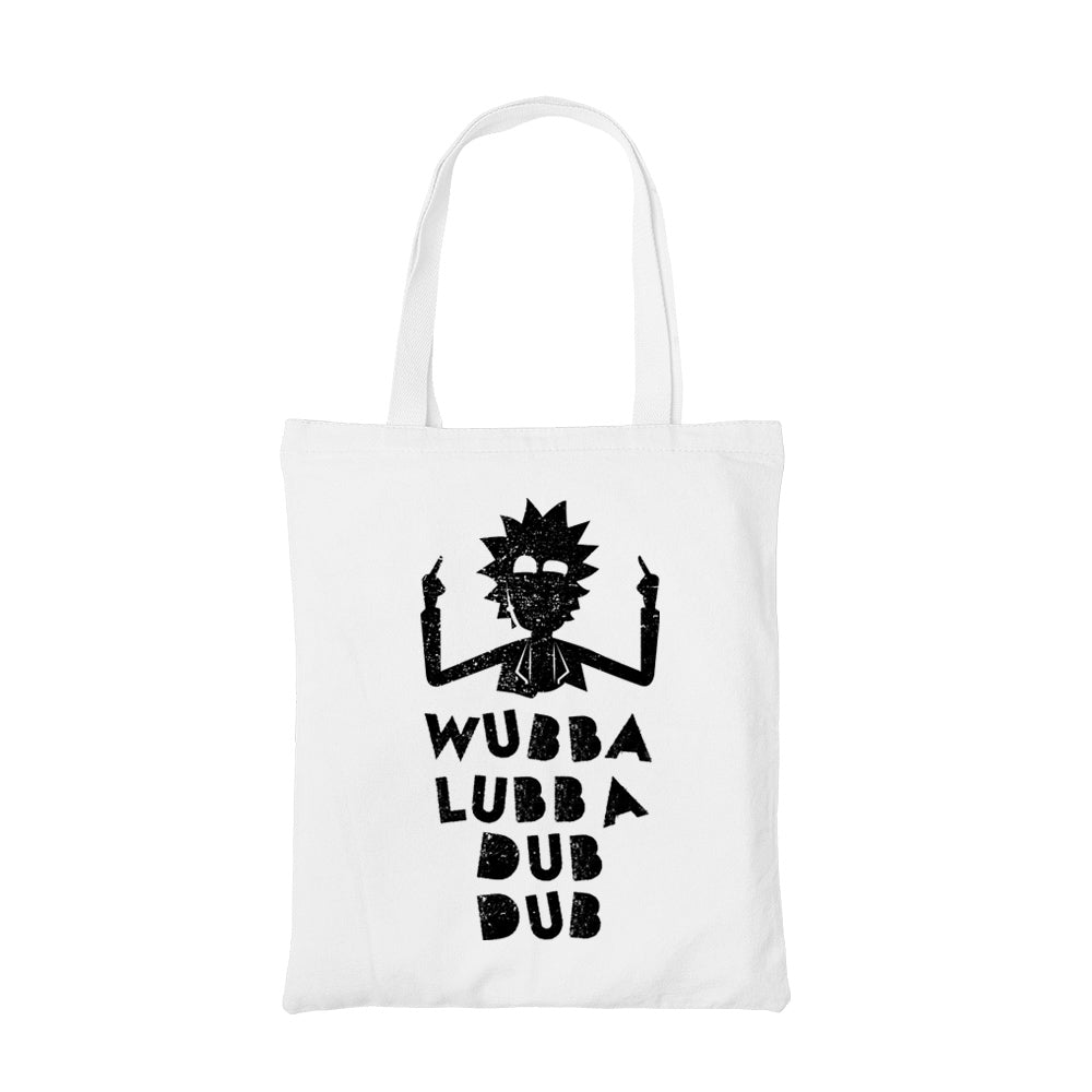 rick and morty wubba lubba dub dub tote bag hand printed cotton women men unisex