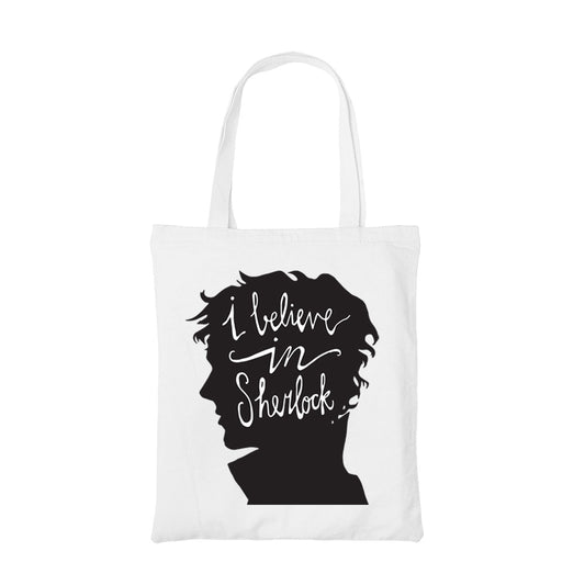 sherlock i believe in sherlock tote bag hand printed cotton women men unisex