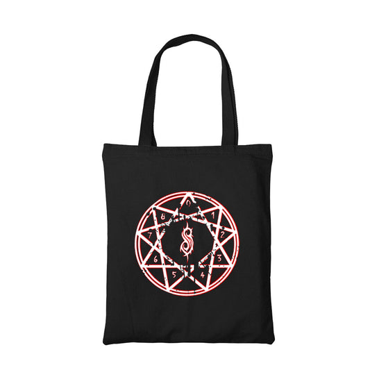 slipknot nonagram tote bag hand printed cotton women men unisex