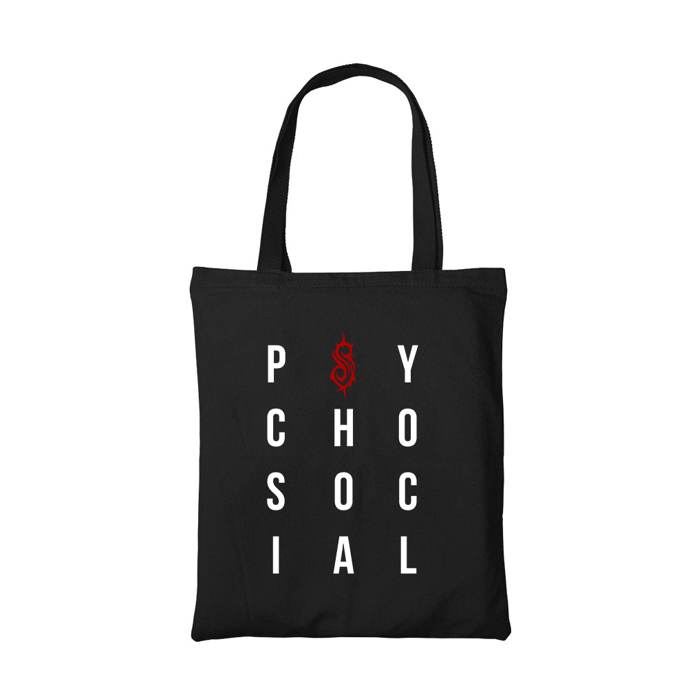 slipknot psychosocial tote bag hand printed cotton women men unisex