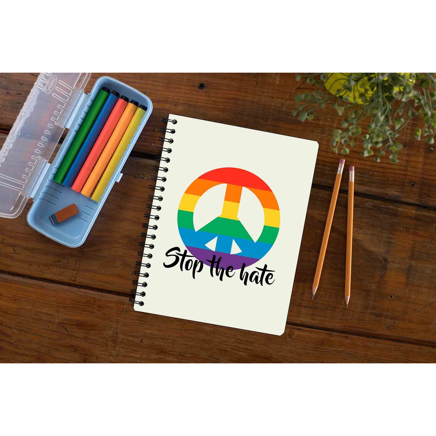 pride stop the hate notebook notepad diary buy online united states u s the banyan tee tbt unruled - lgbtqia+