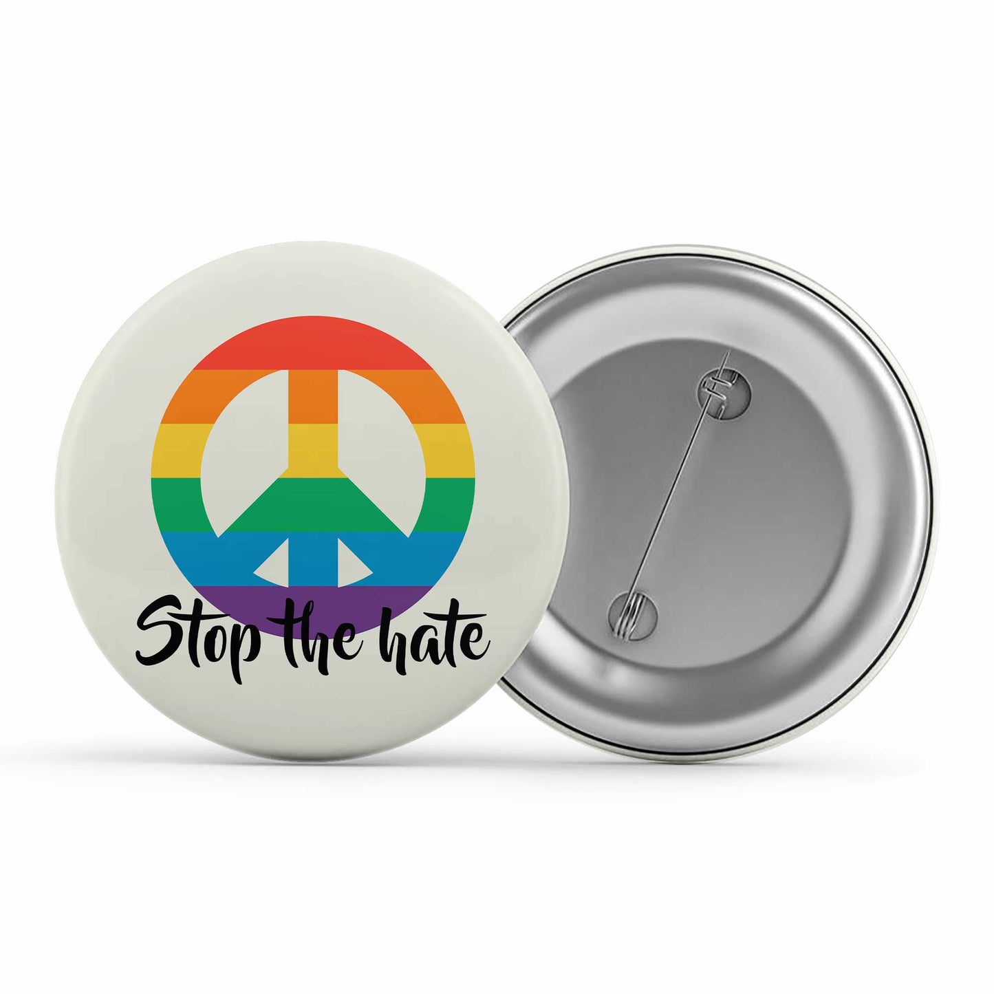 pride stop the hate badge pin button printed graphic stylish buy online united states u s the banyan tee tbt men women girls boys unisex - lgbtqia+