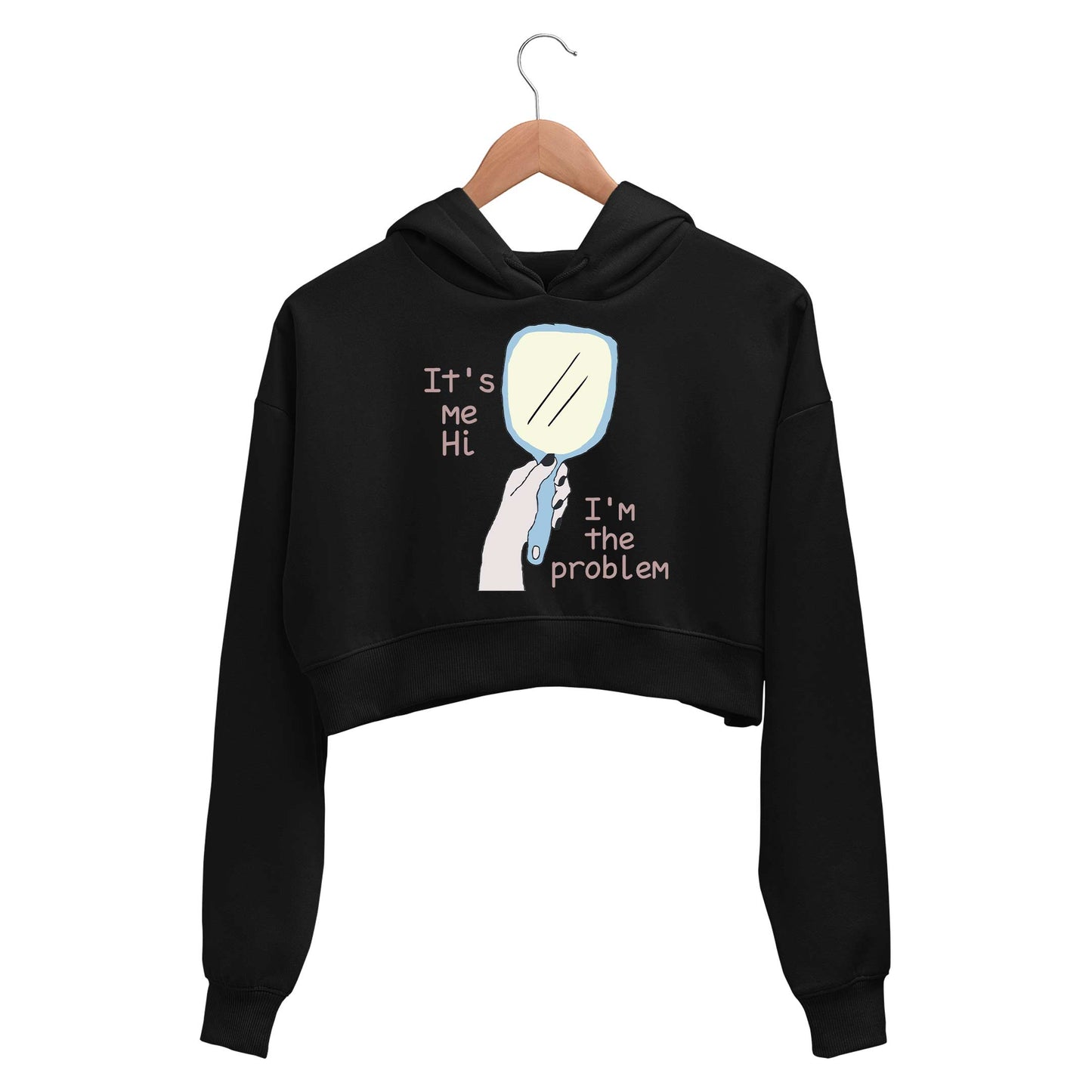 taylor swift anti hero crop hoodie hooded sweatshirt upper winterwear music band buy online india the banyan tee tbt men women girls boys unisex black it's me hi i'm the problem