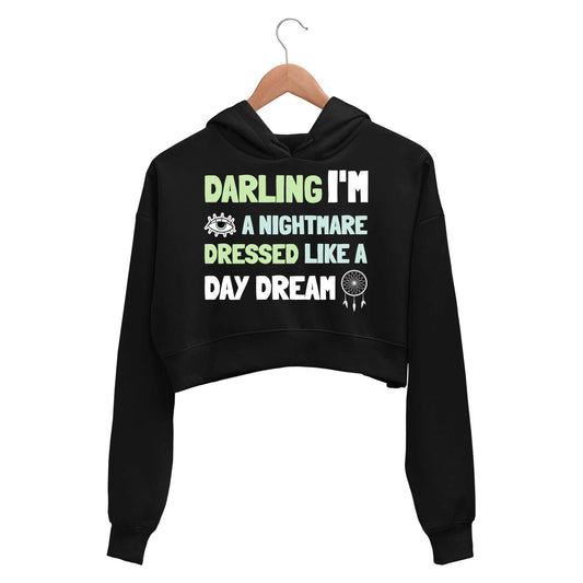 taylor swift blank space crop hoodie hooded sweatshirt upper winterwear music band buy online india the banyan tee tbt men women girls boys unisex black darling i'm a nightmare dressed like a daydream