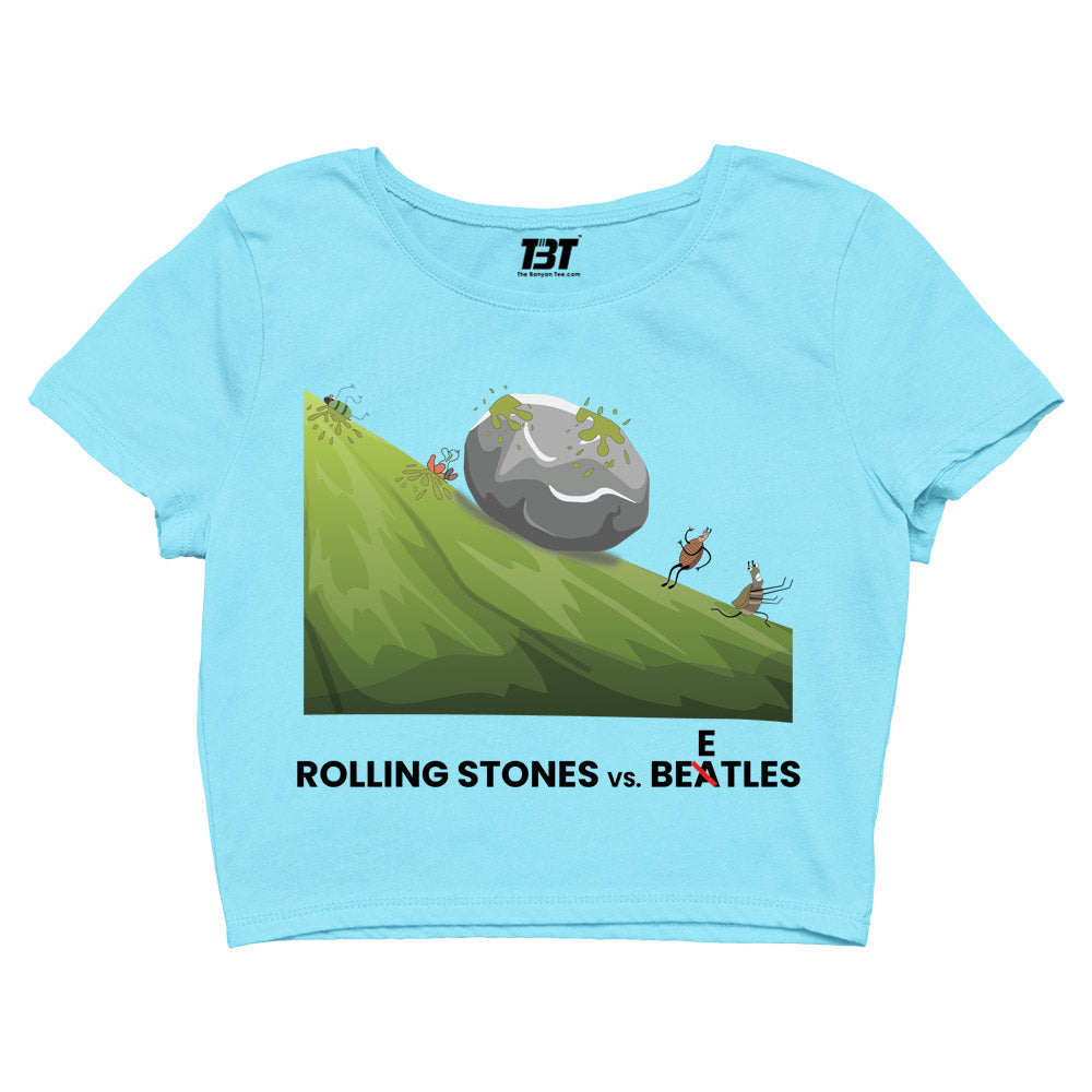 Stones Vs Beetles Funny The Beatles Crop Top - Crop Top The Banyan Tee TBCrop Top for men women boys designer stylish online cotton united states of america usa