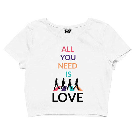 All You Need Is Love The Beatles Crop Top - Crop Top The Banyan Tee TBCrop Top for men women boys designer stylish online cotton united states of america usa