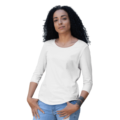 White 3/4th Sleeves Top