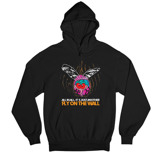 ac/dc fly on the wall hoodie hooded sweatshirt winterwear music band buy online usa united states of america the banyan tee tbt men women girls boys unisex black