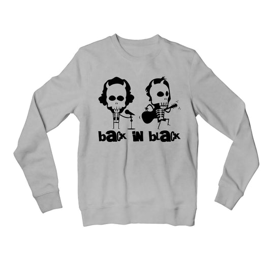 ac/dc back in black sweatshirt upper winterwear music band buy online united states of america usa the banyan tee tbt men women girls boys unisex gray