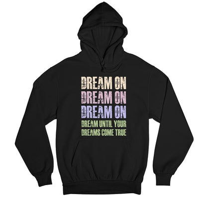 aerosmith dream on hoodie hooded sweatshirt winterwear music band buy online usa united states of america the banyan tee tbt men women girls boys unisex black