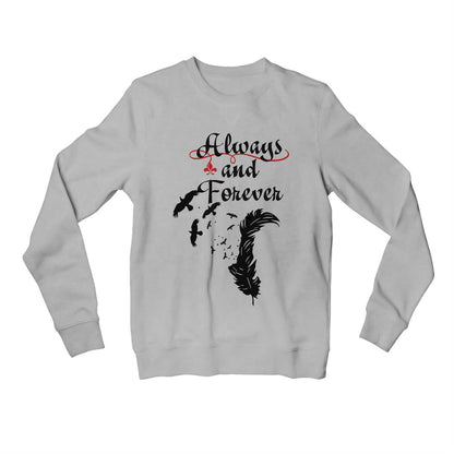 the vampire diaries always and forever sweatshirt upper winterwear tv & movies buy online united states of america usa the banyan tee tbt men women girls boys unisex gray tvd stefan elena damon caroline katherine tyler bonnie