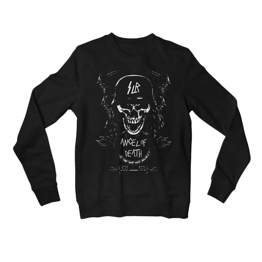 slayer angel of death sweatshirt upper winterwear music band buy online united states of america usa the banyan tee tbt men women girls boys unisex black