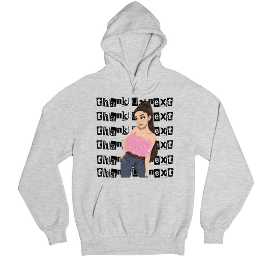 ariana grande thank u next hoodie hooded sweatshirt winterwear music band buy online usa united states of america the banyan tee tbt men women girls boys unisex gray