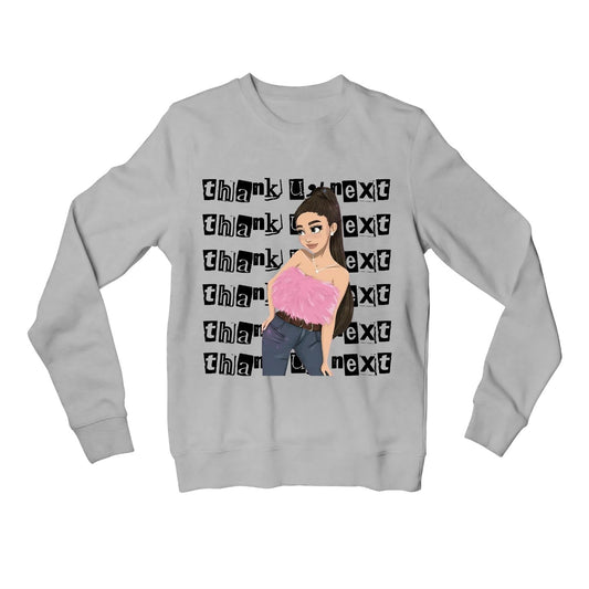 ariana grande thank u next sweatshirt upper winterwear music band buy online united states of america usa the banyan tee tbt men women girls boys unisex gray