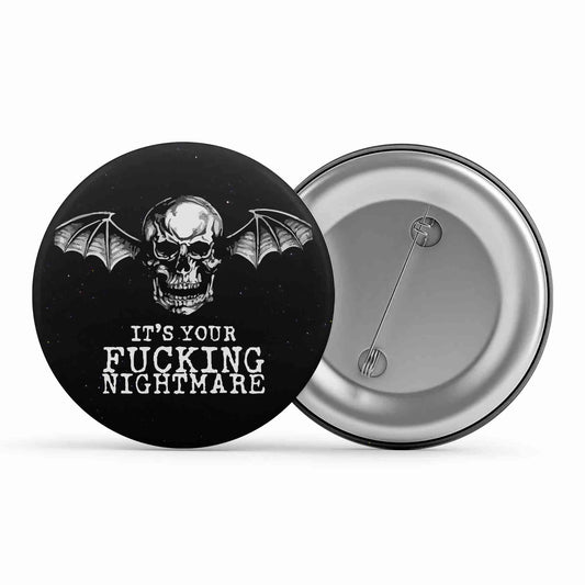 avenged sevenfold nightmare badge pin button music band buy online india the banyan tee tbt men women girls boys unisex