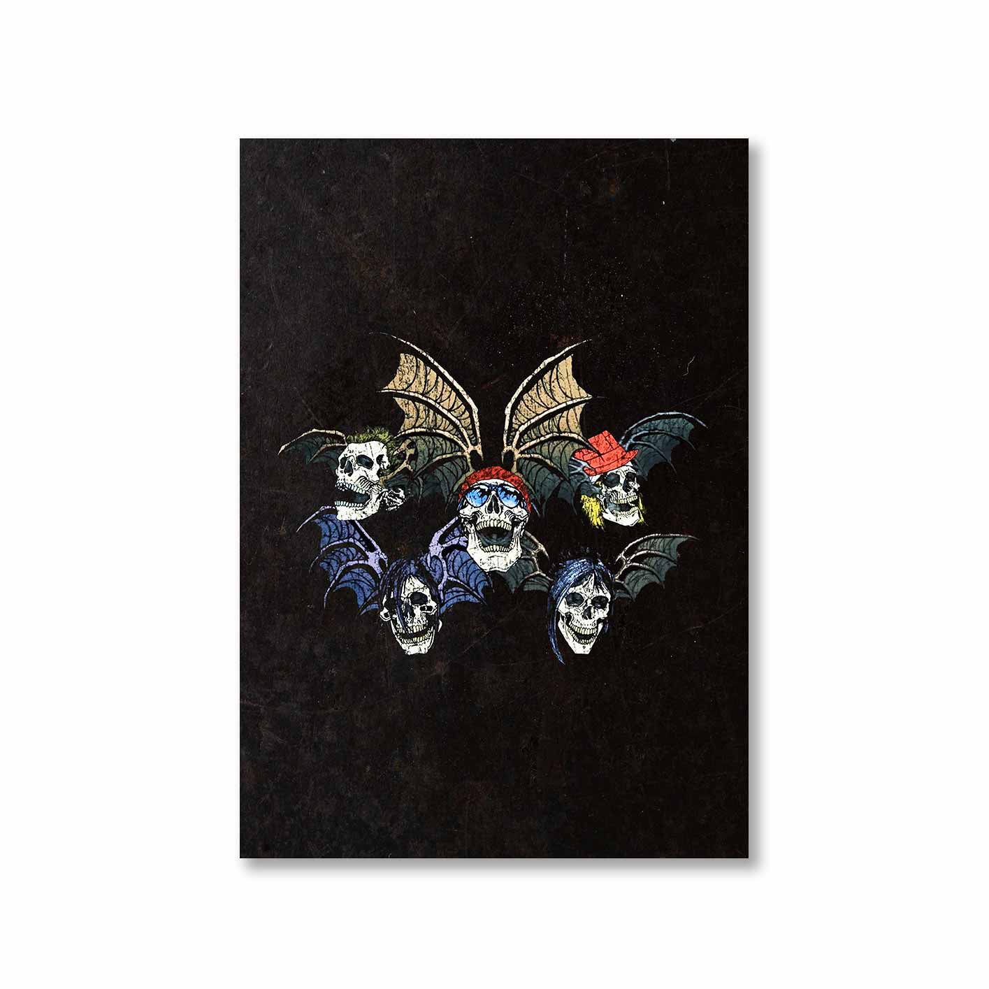 avenged sevenfold death bats poster wall art buy online united states of america usa the banyan tee tbt a4