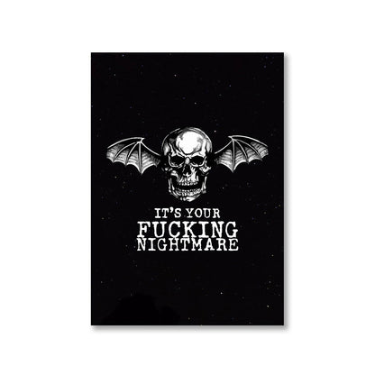 avenged sevenfold nightmare poster wall art buy online united states of america usa the banyan tee tbt a4