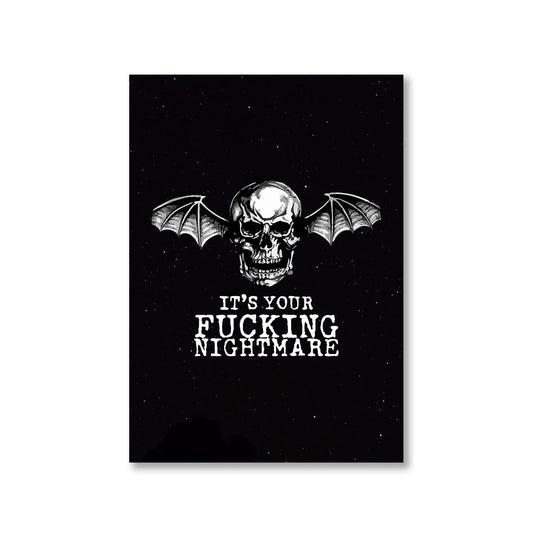 avenged sevenfold nightmare poster wall art buy online united states of america usa the banyan tee tbt a4