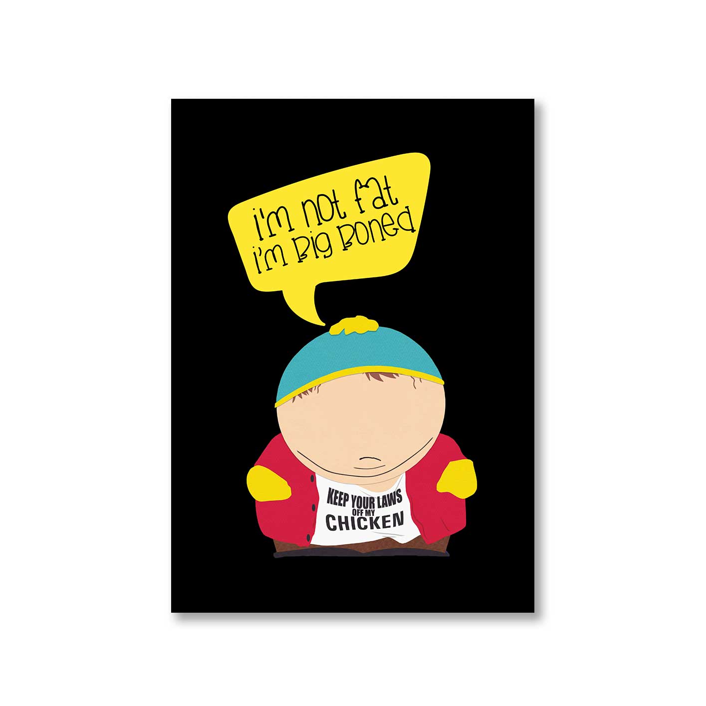 south park big boned poster wall art buy online united states of america usa the banyan tee tbt a4 south park kenny cartman stan kyle cartoon character illustration